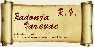 Radonja Varevac vizit kartica